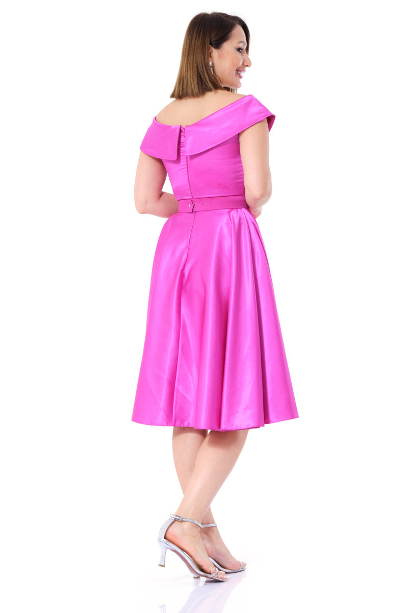 FRV Fuchsia satin sleeveless mini dress - Lawrence