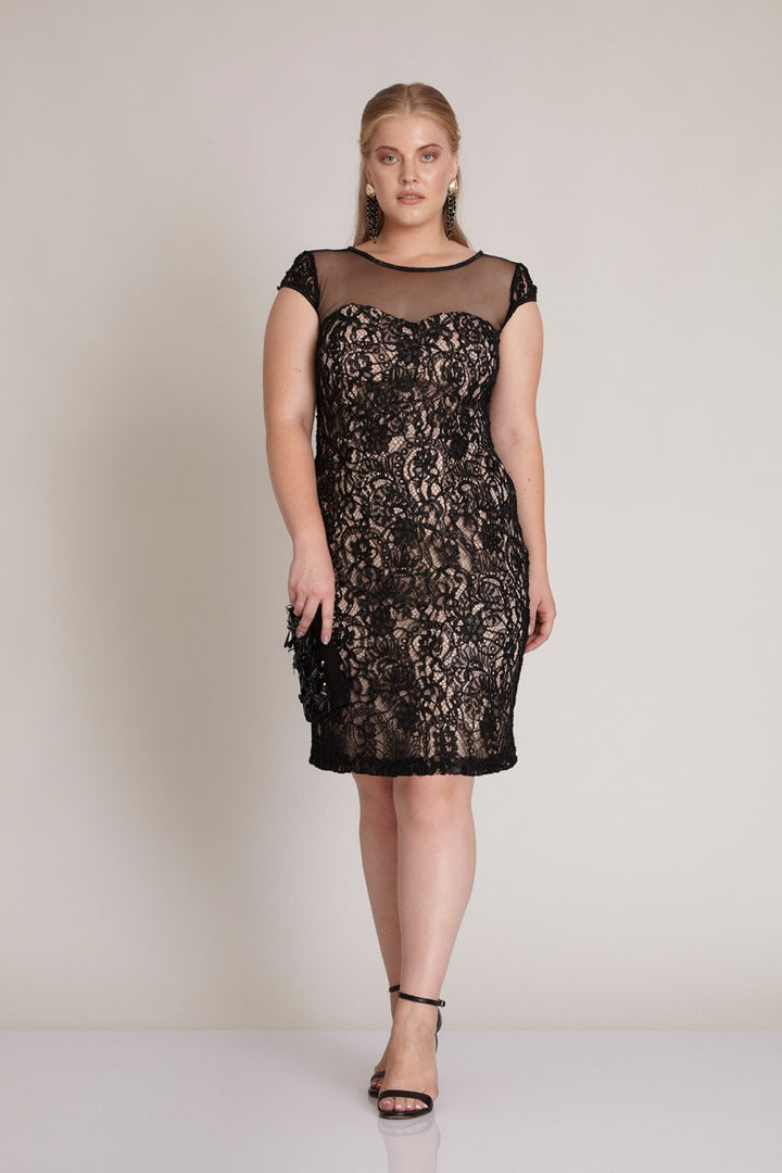 FRV Blush plus size lace short sleeve mini dress - Beavercreek