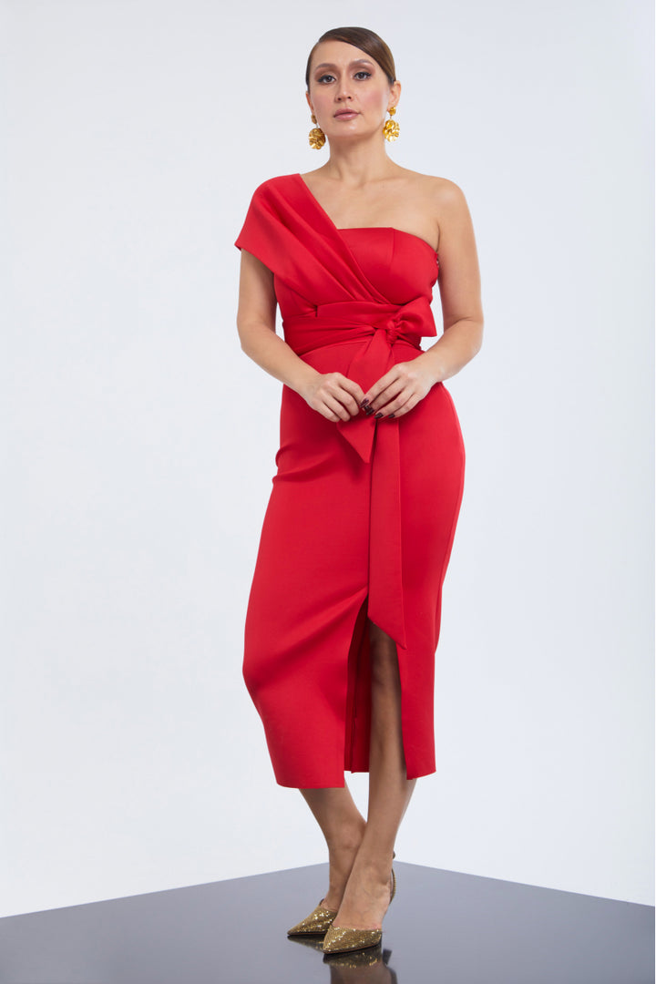 FRV Red dolphin sleeveless midi dress - Nampa