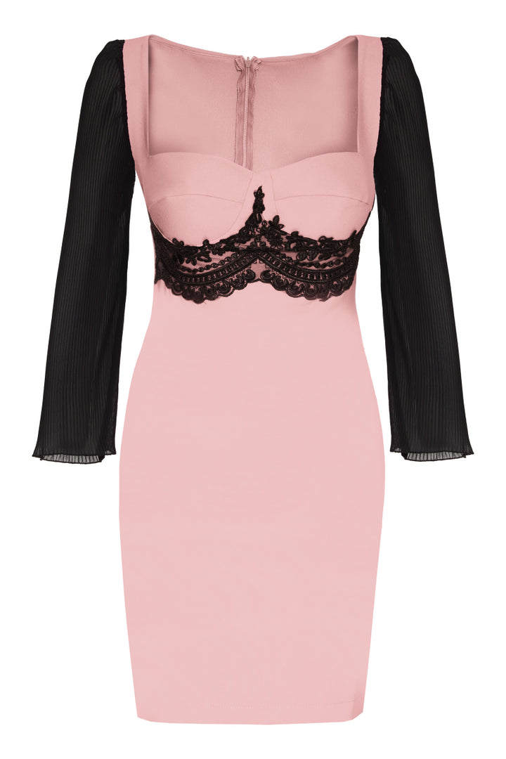 FRV Blush crepe long sleeve mini dress - Alghero
