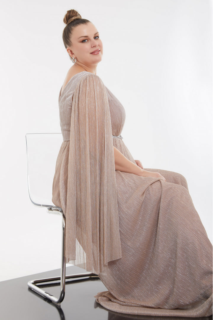 FRV Blush plus size moonlight long sleeve maxi dress - Águeda