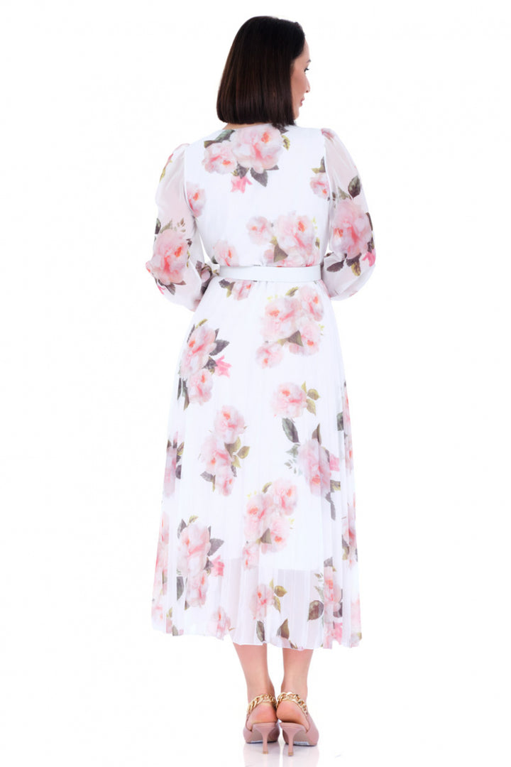 FRV Printed chiffon long sleeve midi dress - Pomona