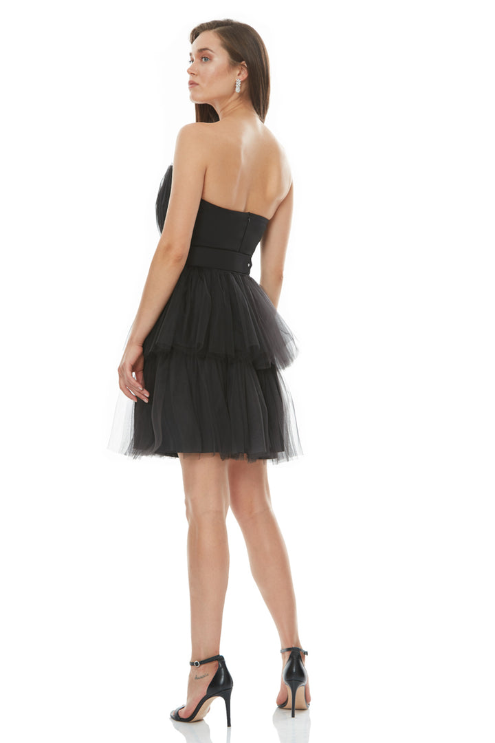 FRV Black tulle sleeveless midi dress - Schio