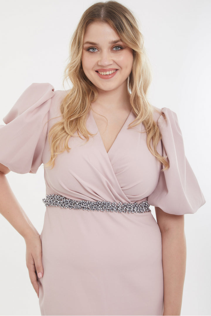 FRV Blush plus size crepe short sleeve mini dress - Tbilisi