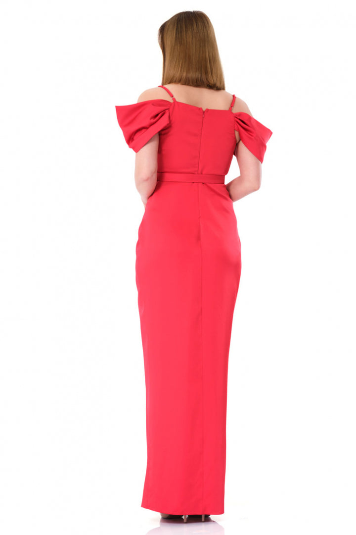 FRV Red satin sleeveless maxi dress - Valongo