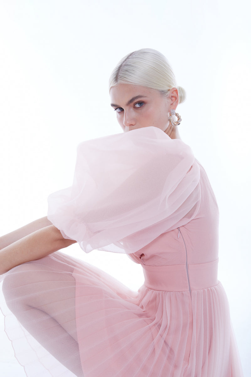 FRV Powder tulle short sleeve mini dress - Ewing