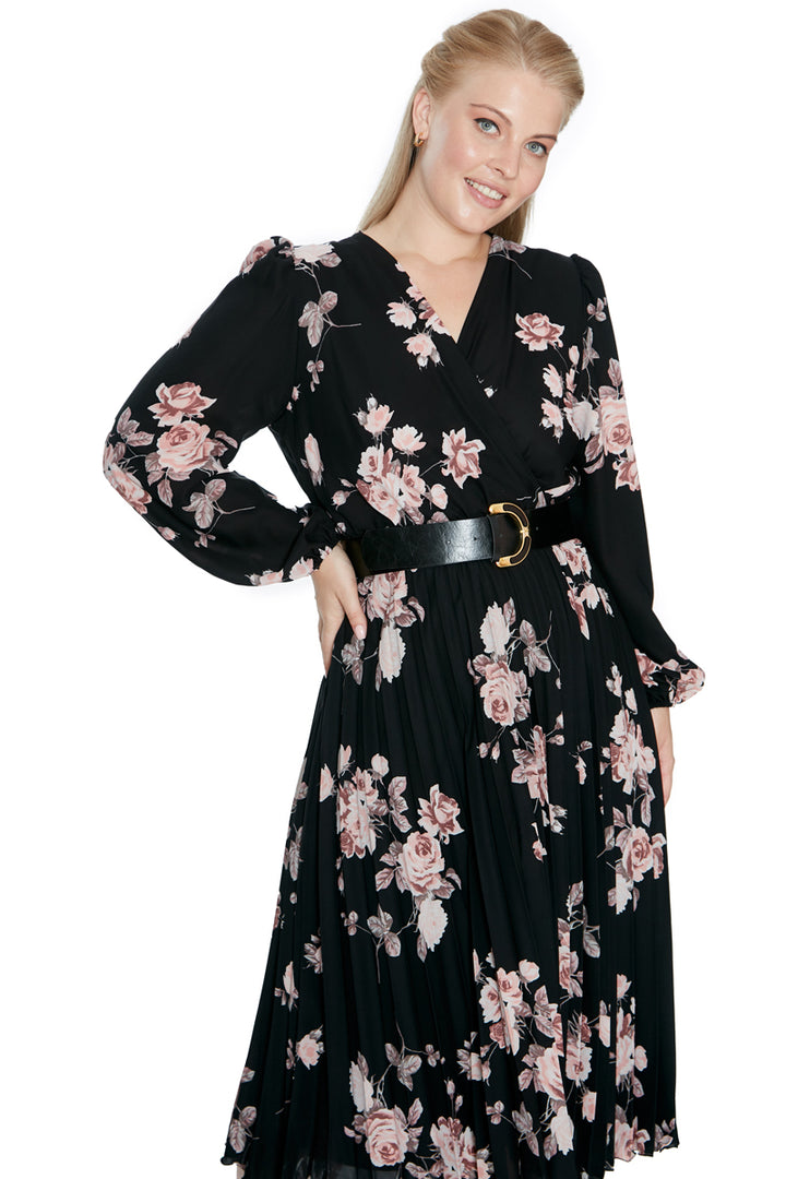 FRV Printed plus size crepe long sleeve midi dress - Toms River
