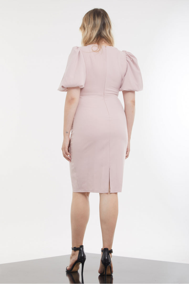 FRV Blush plus size crepe short sleeve mini dress - Tbilisi