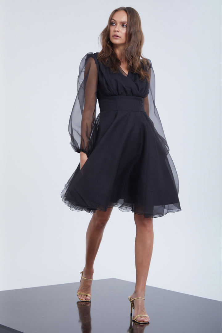 FRV Black tulle long sleeve mini dress - Kharkiv