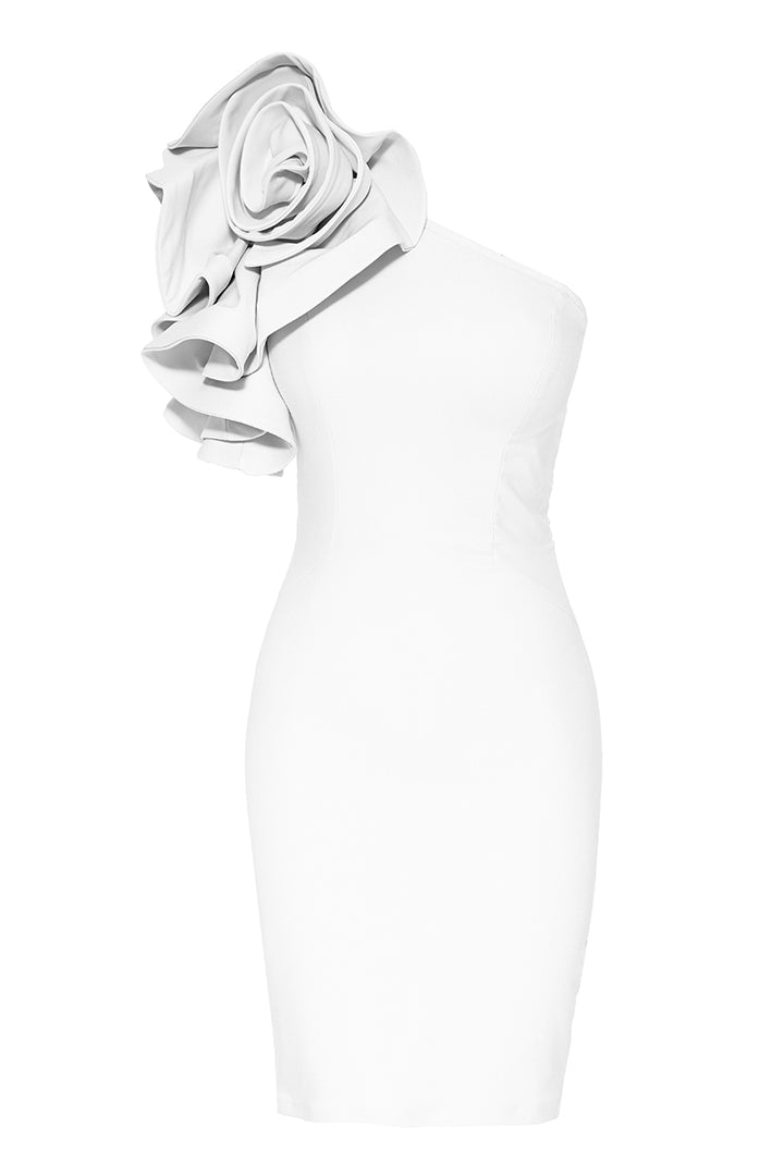 FRV White crepe single sleeve mini dress - Littlehampton