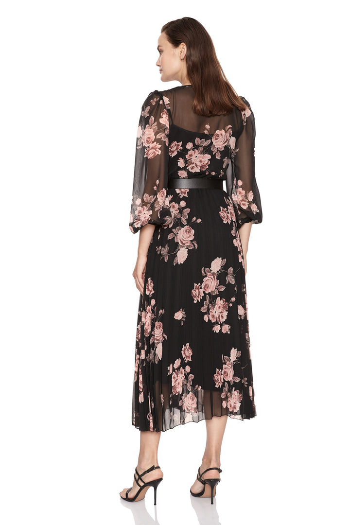 FRV Printed chiffon long sleeve midi dress - Abington