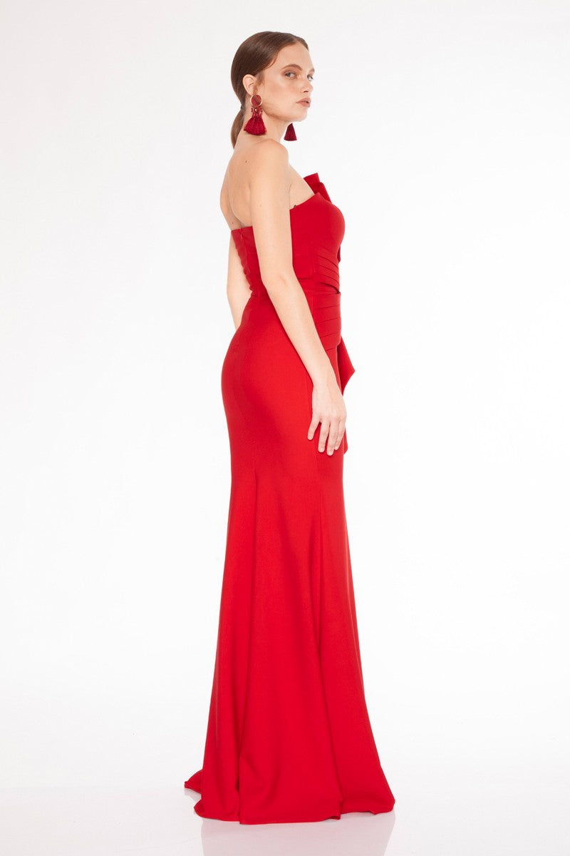 FRV Red crepe strapless maxi dress - Haltom City