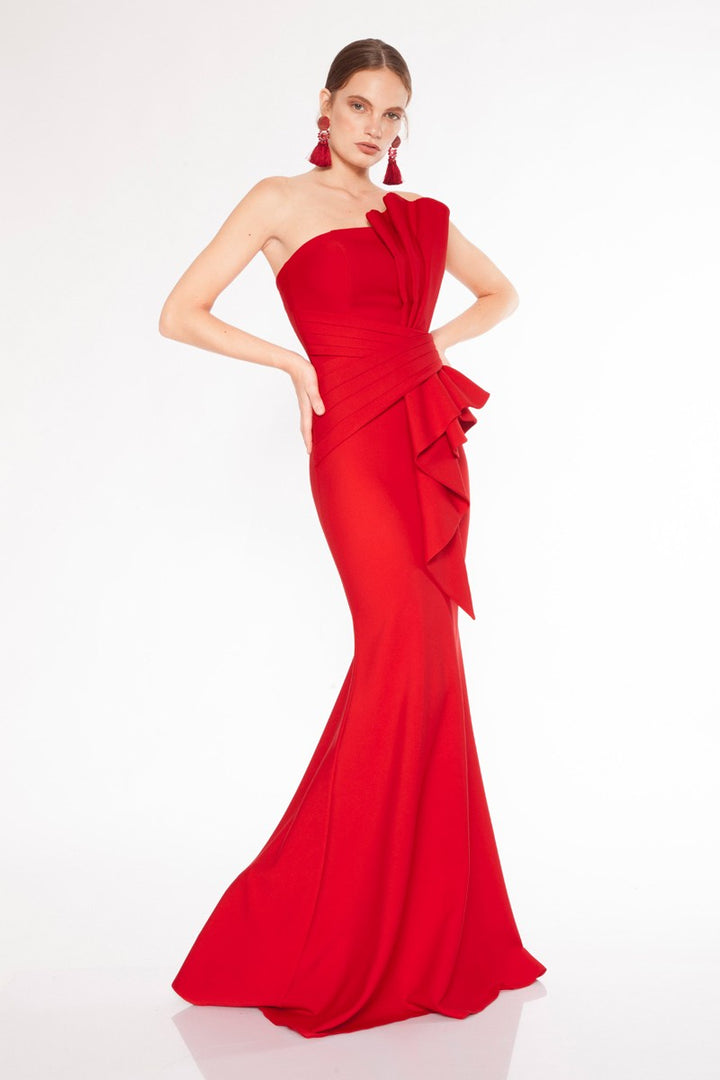 FRV Red crepe strapless maxi dress - Haltom City