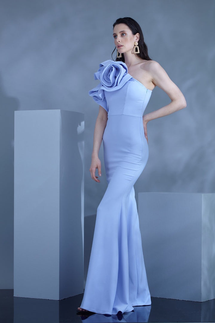 FRV Lilac crepe single sleeve maxi dress - Bonn