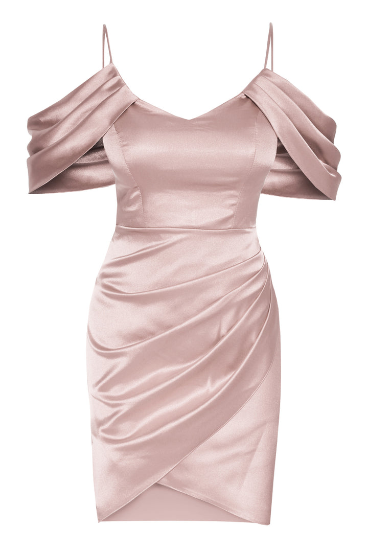 FRV Blush plus size satin short sleeve mini dress - Whanganui