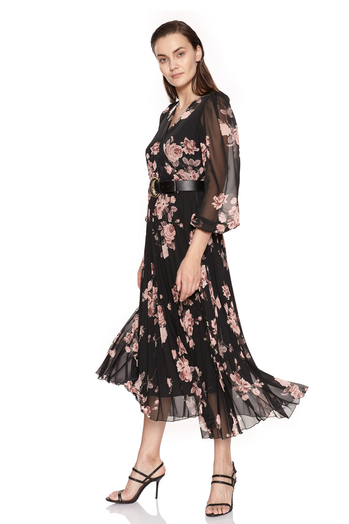 FRV Printed chiffon long sleeve midi dress - Abington