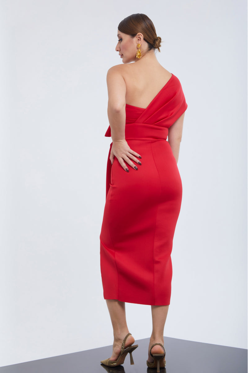 FRV Red dolphin sleeveless midi dress - Nampa