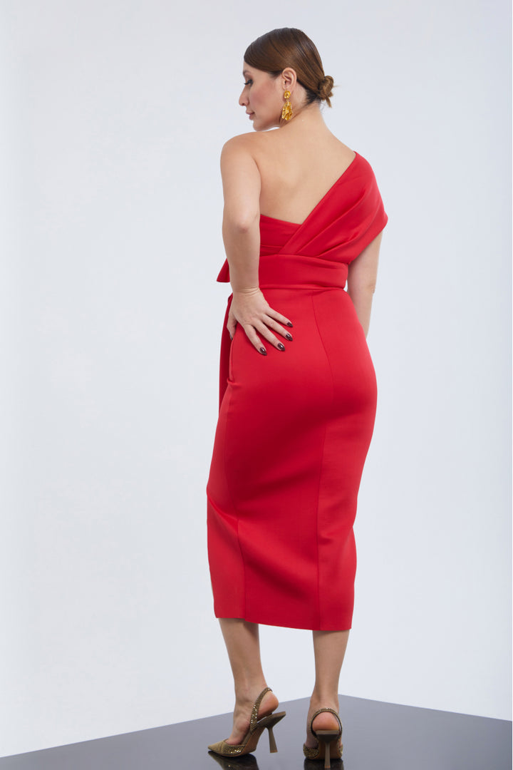 FRV Red dolphin sleeveless midi dress - Nampa