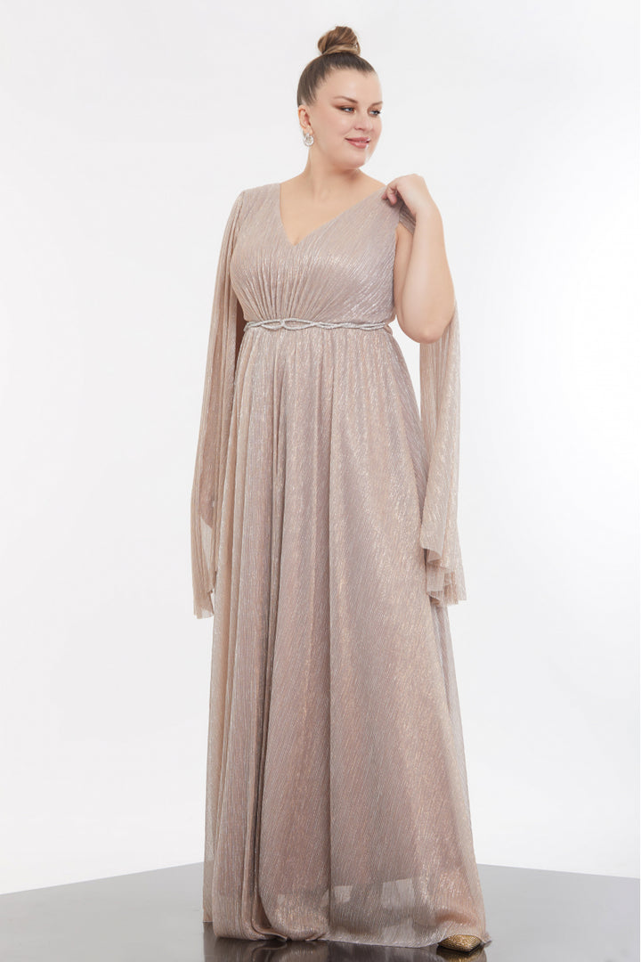 FRV Blush plus size moonlight long sleeve maxi dress - Águeda