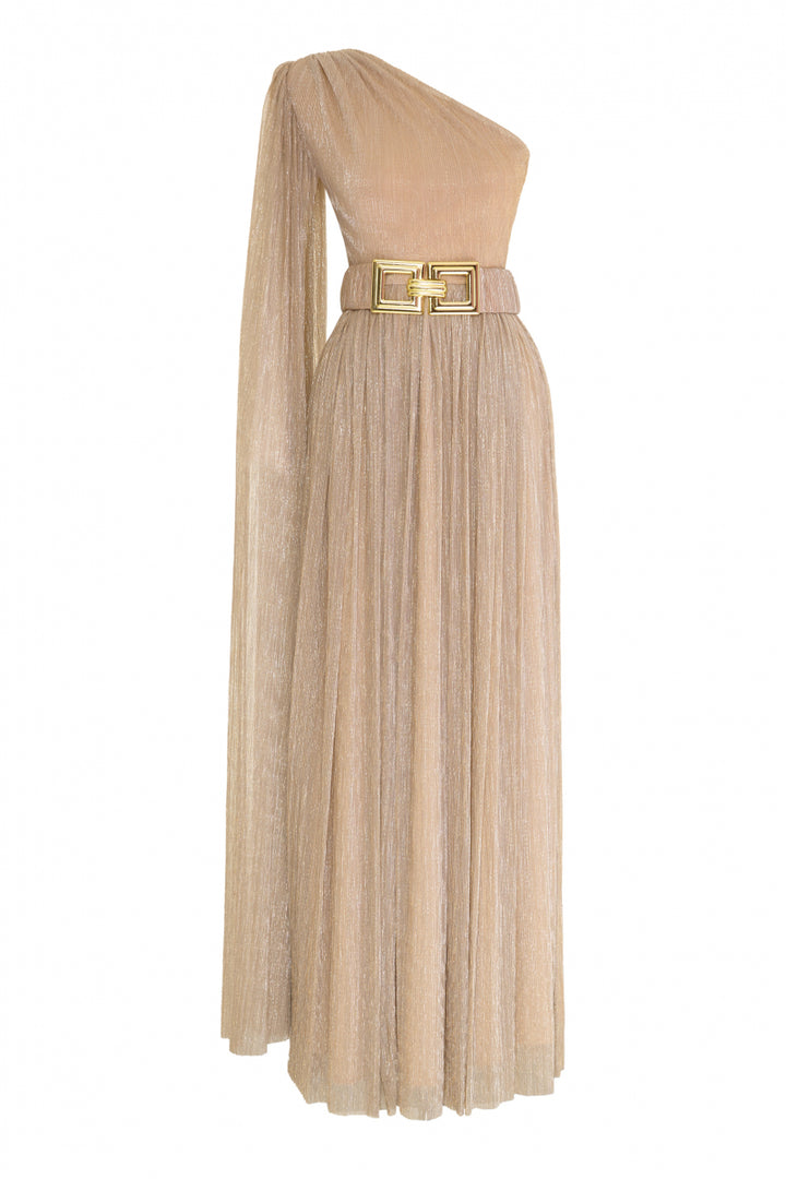 FRV Gold moonlight single sleeve maxi dress - Milton