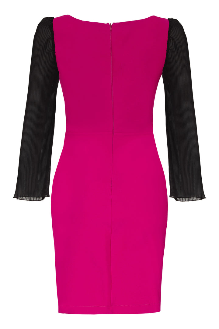 FRV Fuchsia crepe long sleeve mini dress - Bistriţa