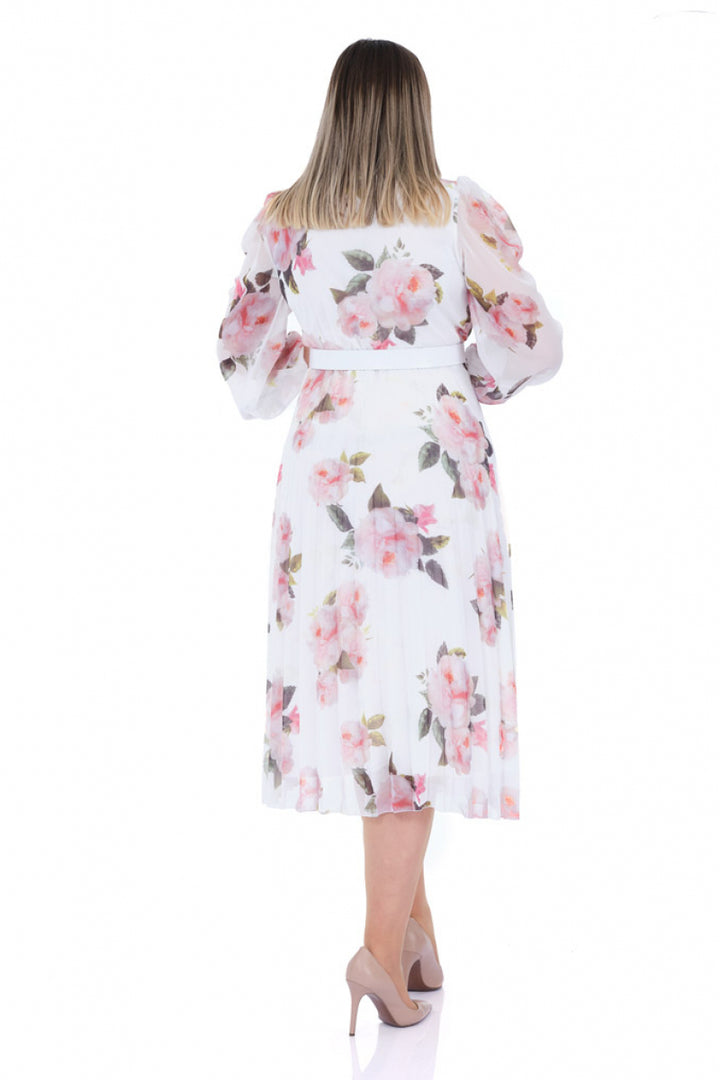 FRV Printed plus size chiffon long sleeve midi dress - Boryspil