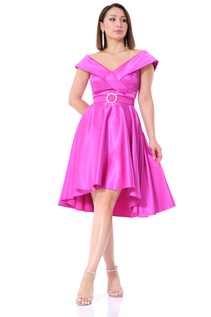 FRV Fuchsia satin sleeveless mini dress - Lawrence