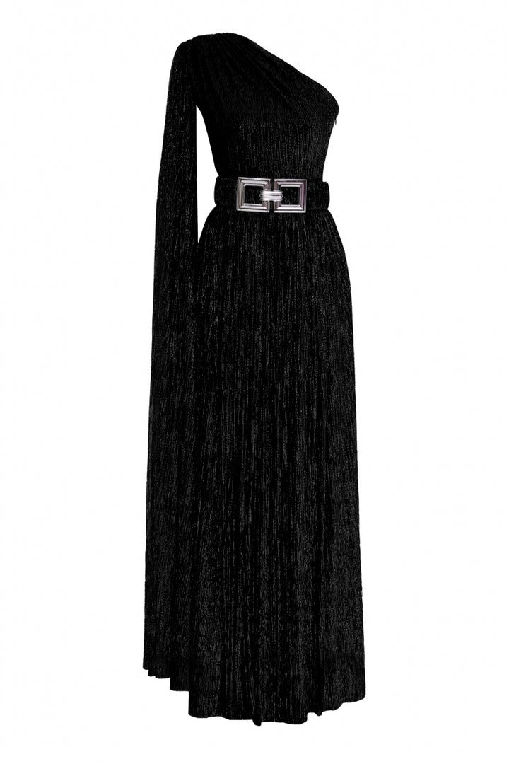 FRV Black moonlight single sleeve maxi dress - Chapel Hill