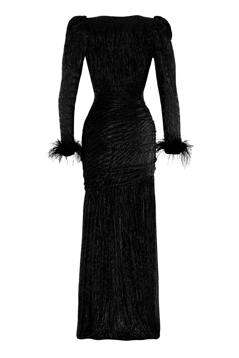 FRV Black moonlight long sleeve maxi dress - Soteapan