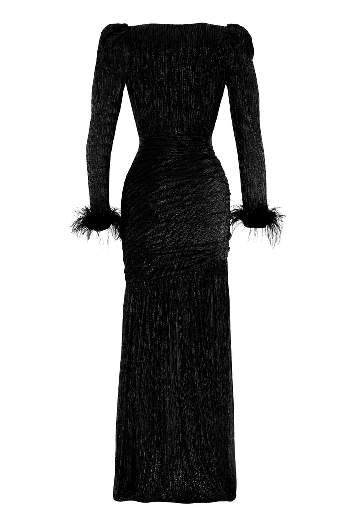FRV Black moonlight long sleeve maxi dress - Soteapan