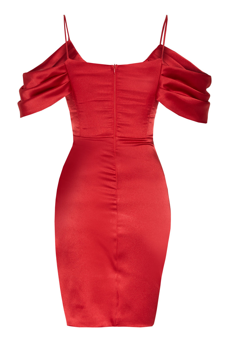 FRV Red satin sleeveless mini dress - Middletown