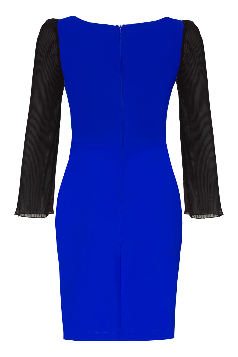 FRV Blue crepe long sleeve mini dress - Mafamude