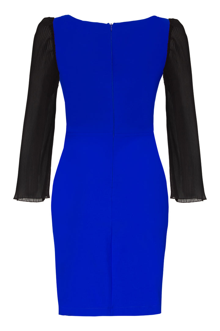 FRV Blue crepe long sleeve mini dress - Mafamude