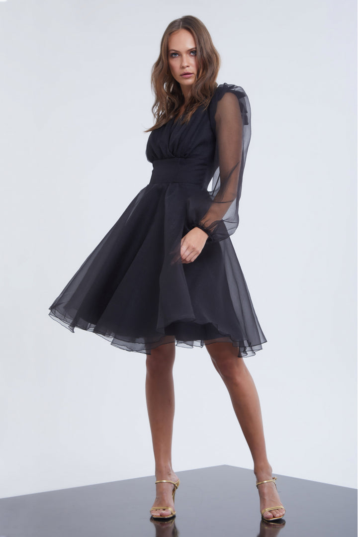 FRV Black tulle long sleeve mini dress - Kharkiv