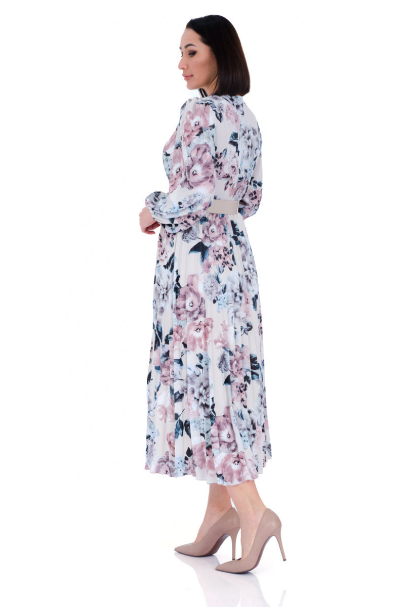 FRV Printed crepe long sleeve midi dress - Anchorage