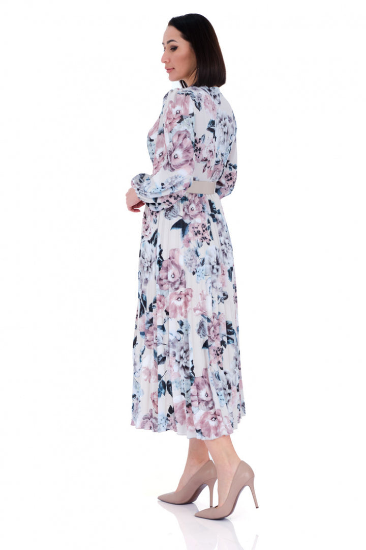 FRV Printed crepe long sleeve midi dress - Anchorage