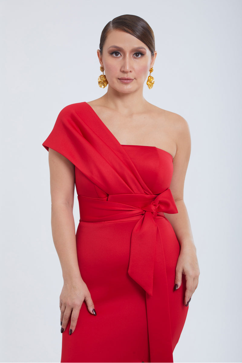 FRV Red dolphin sleeveless midi dress - Nampa