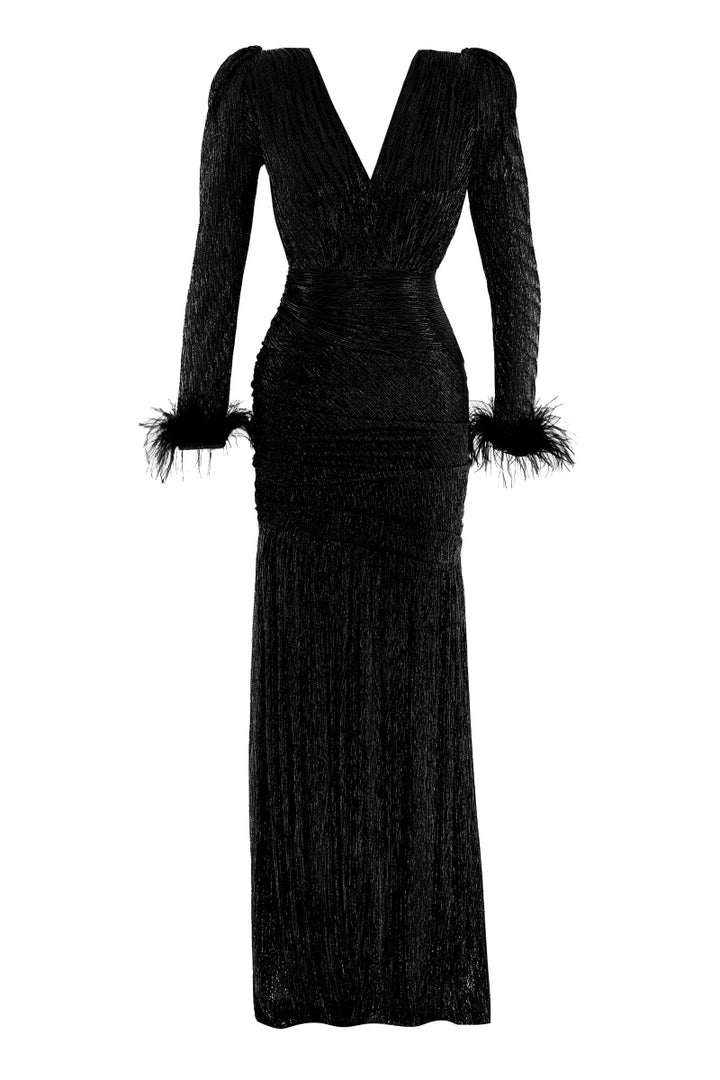 FRV Black moonlight long sleeve maxi dress - Soteapan