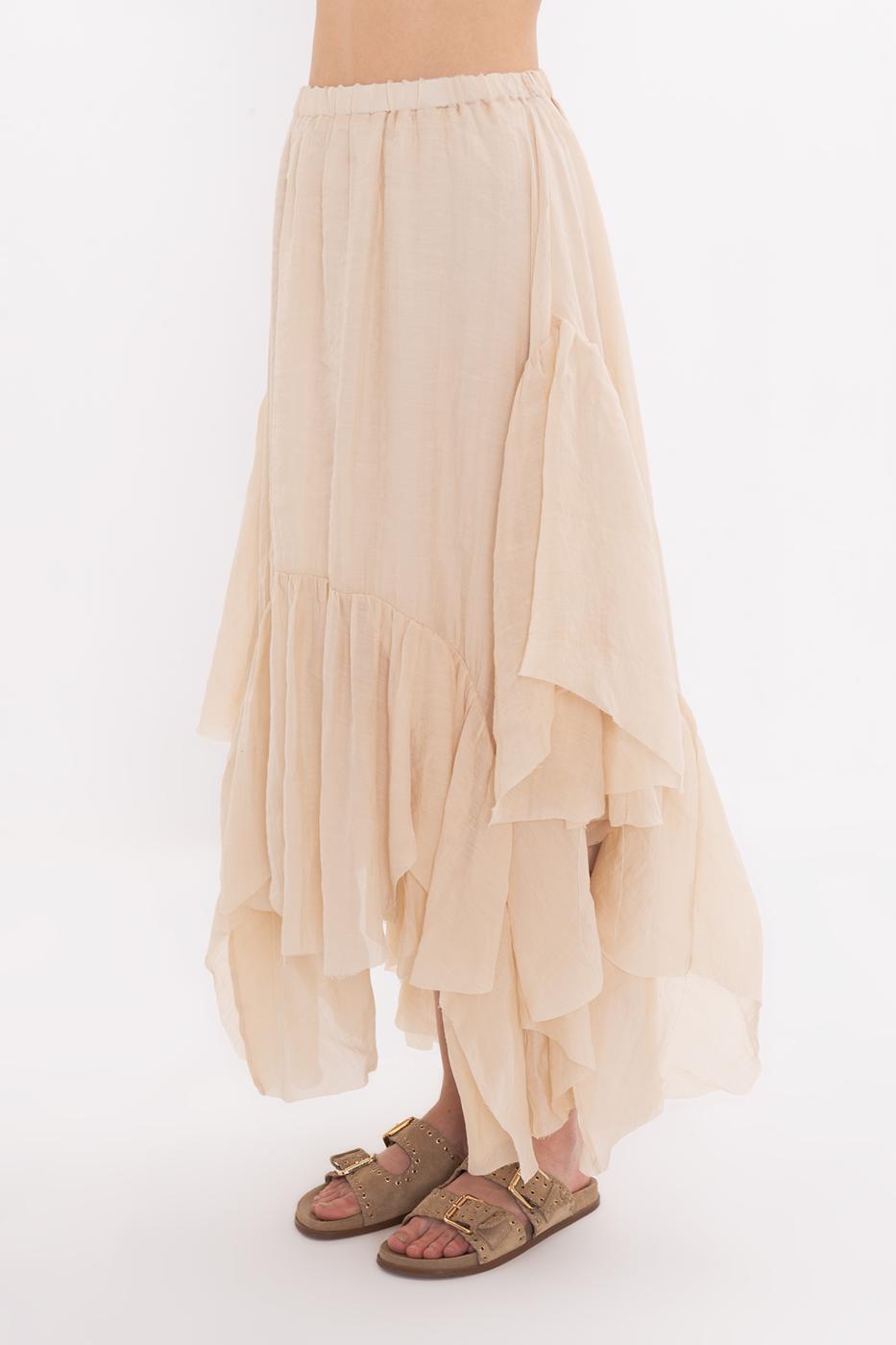 BSL Women Handkerchief Skirt Detailed Midi Skirt - Zapotlanejo