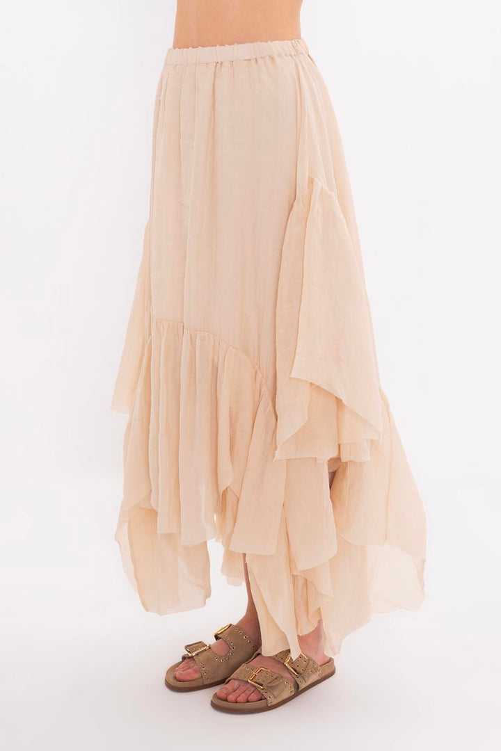 BSL Women Handkerchief Skirt Detailed Midi Skirt - Zapotlanejo