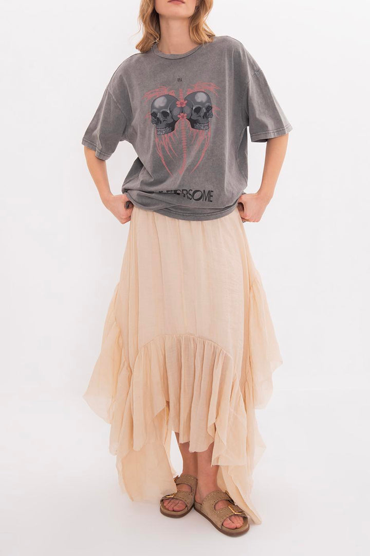 BSL Women Handkerchief Skirt Detailed Midi Skirt - Zapotlanejo