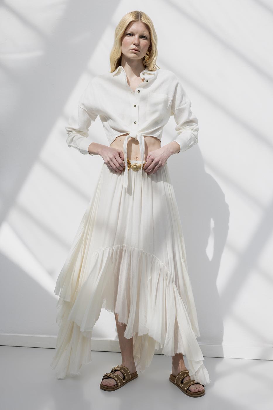 BSL Women Midi Skirt with Handkerchief Hem Detail - Mülheim
