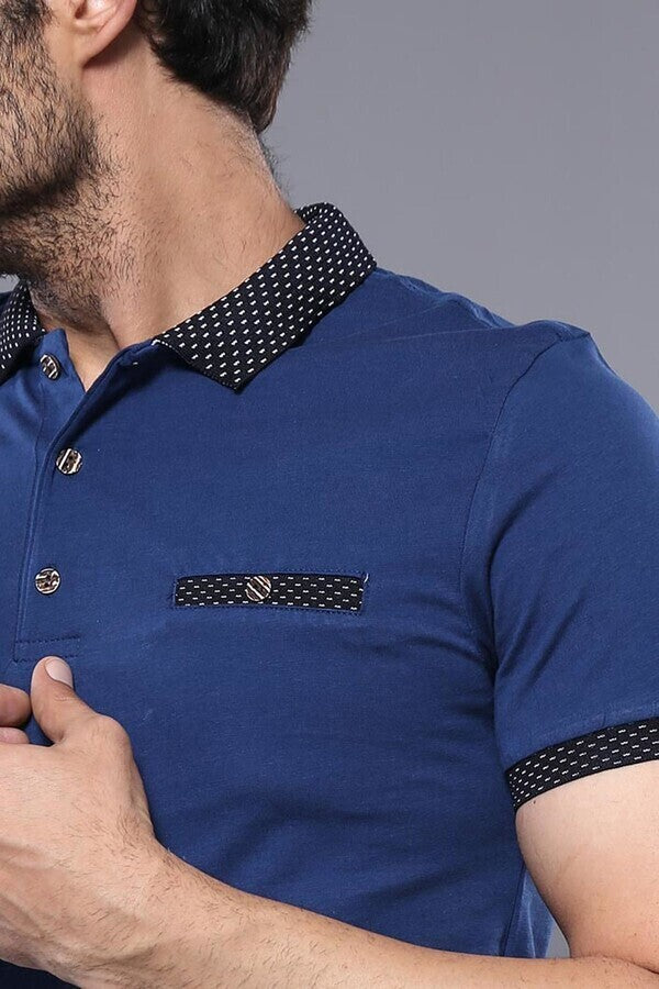 WSS Men's Blue Polo Shirt Navy Detailed  - Portsmouth