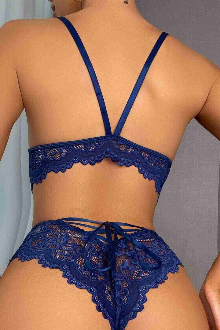 IGR Women Merry Sea Bra and Panty Set with Leg Accessories Navy Blue - Cascais