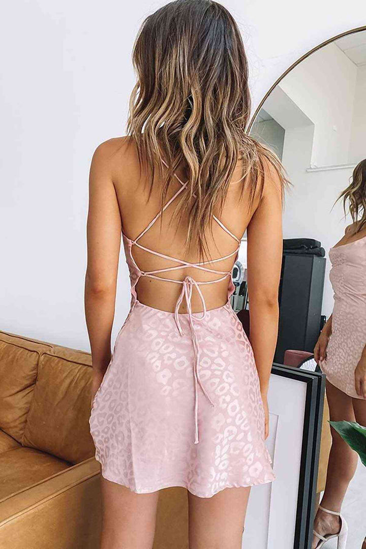 IGR Women Merry Sea Printed Satin Mini Dress Pink - Carini