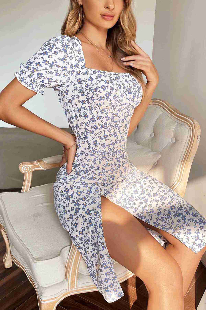 IGR Women Merry See Floral Patterned Slit Knee-Length Dress Multi-colored - Halton Hills