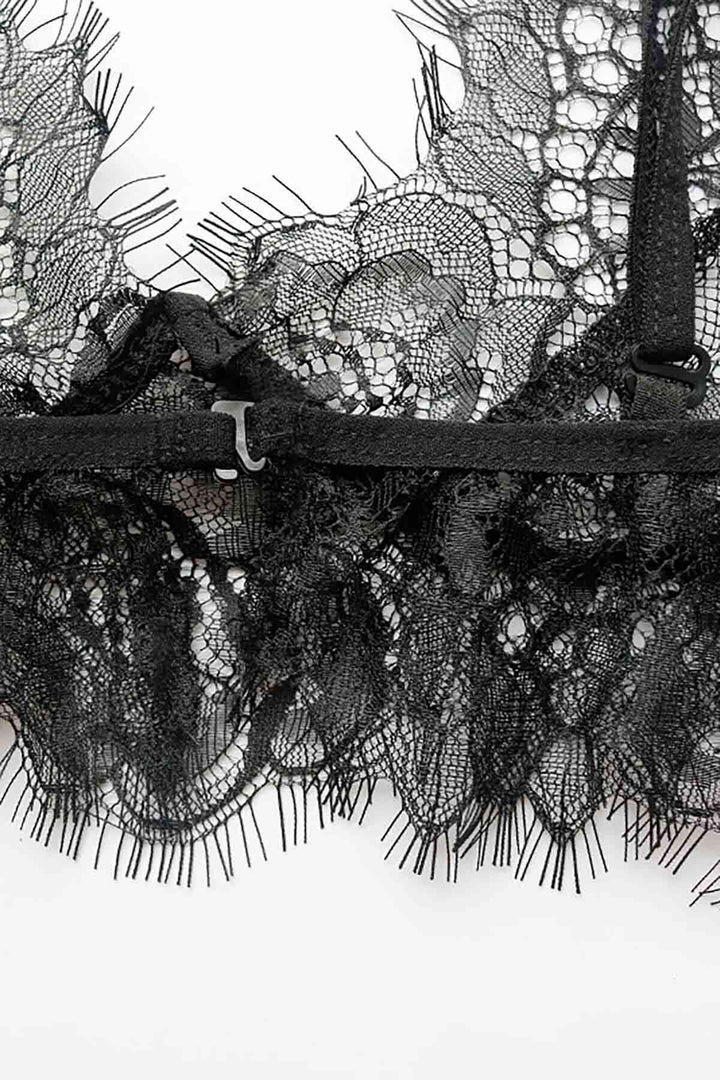 IGR Women Merry See Lace Sexy Bra Panty Set Black - Porterville