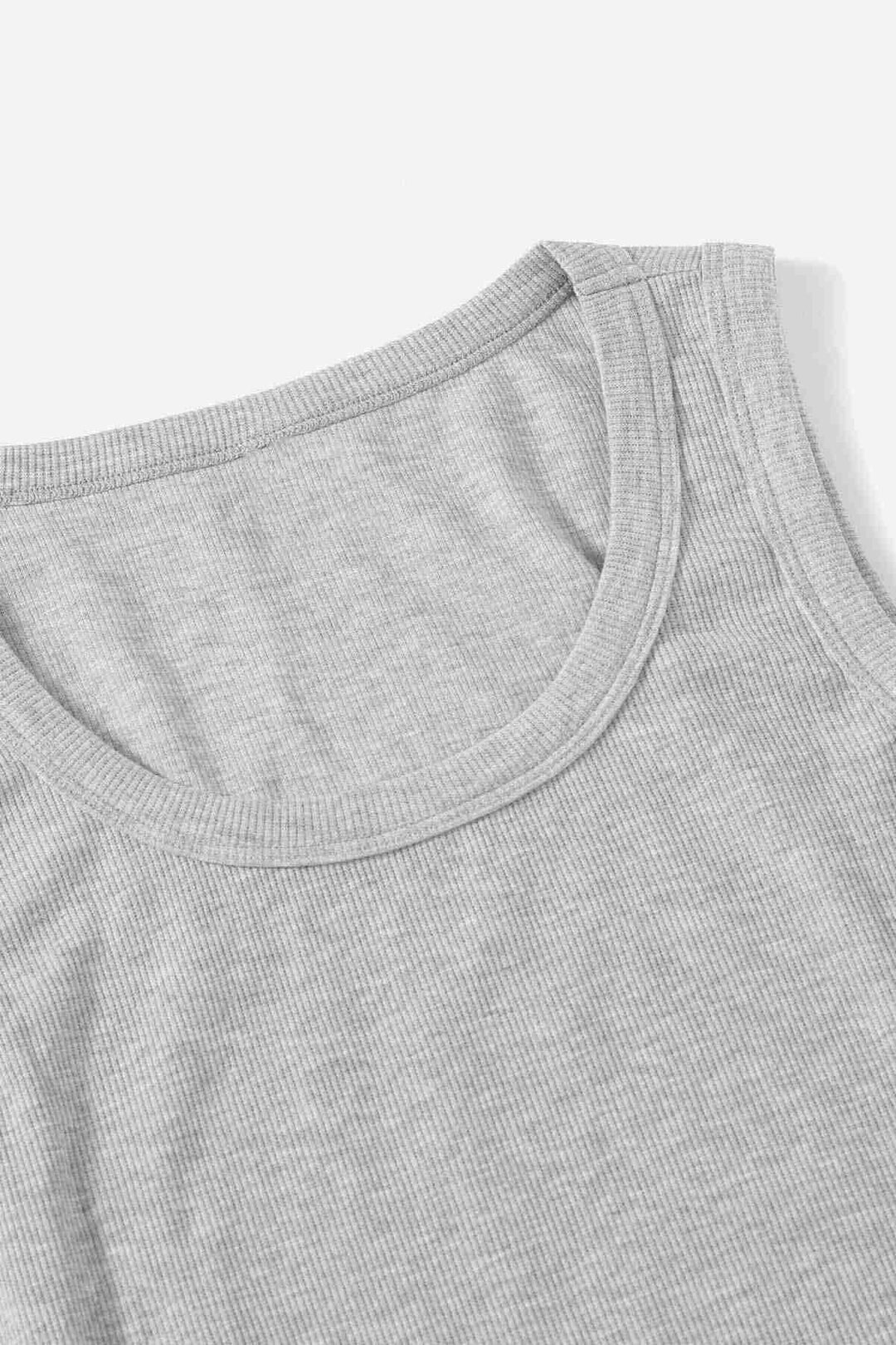 IGR Women Merry See Solid Color Women's Sleeveless Blouse Crop Top Gray - Manzanillo