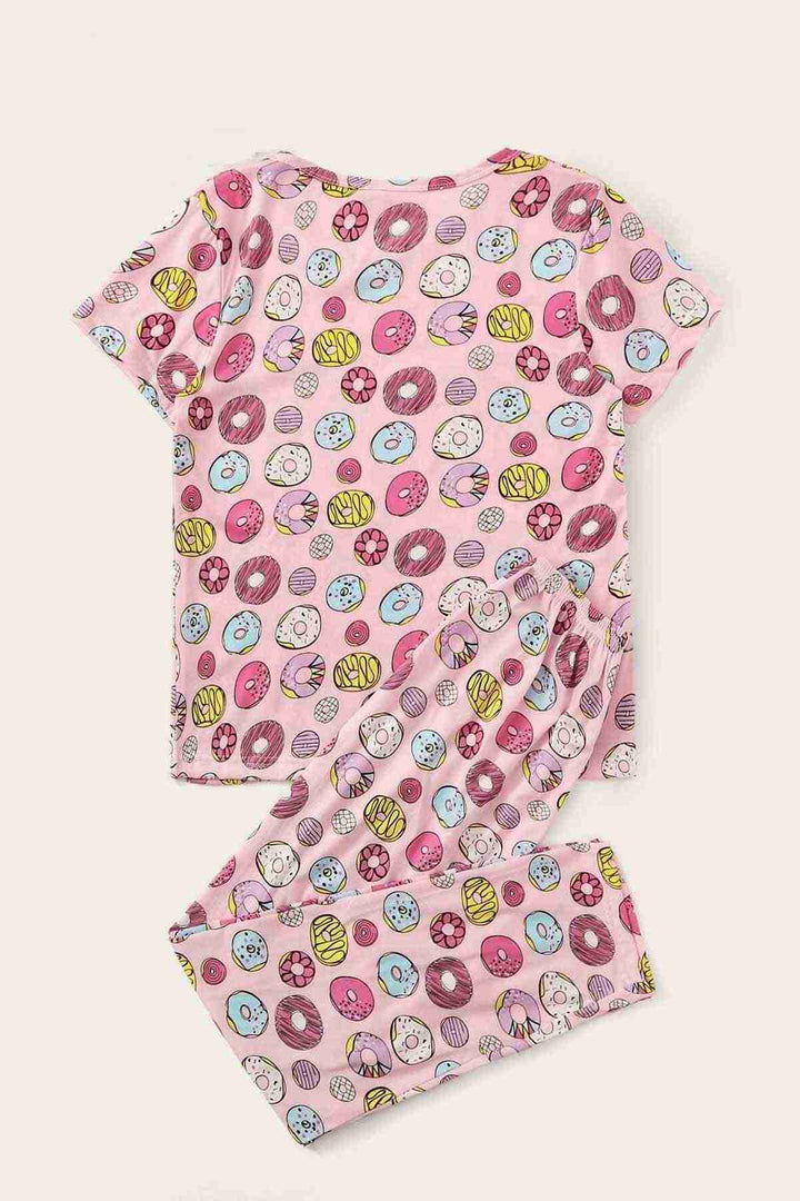 IGR Women Merry Sea Short Sleeve Long Bottom Printed Pajama Set Multi-colored - Granby
