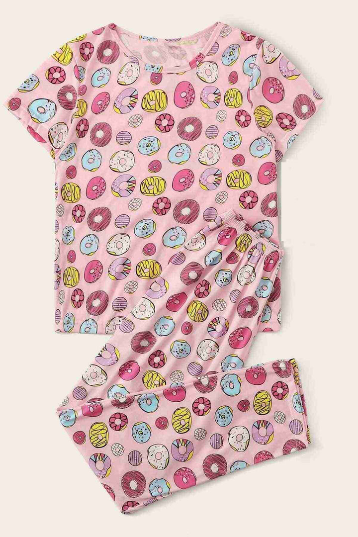 IGR Women Merry Sea Short Sleeve Long Bottom Printed Pajama Set Multi-colored - Granby